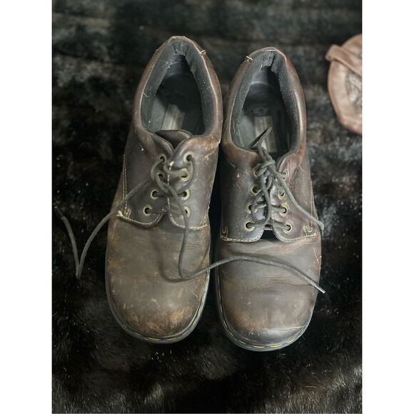 Dr Martens Mens 11 Shea Oxford Dark Brown Leather Lace Up Casual Shoes - Picture 2 of 5